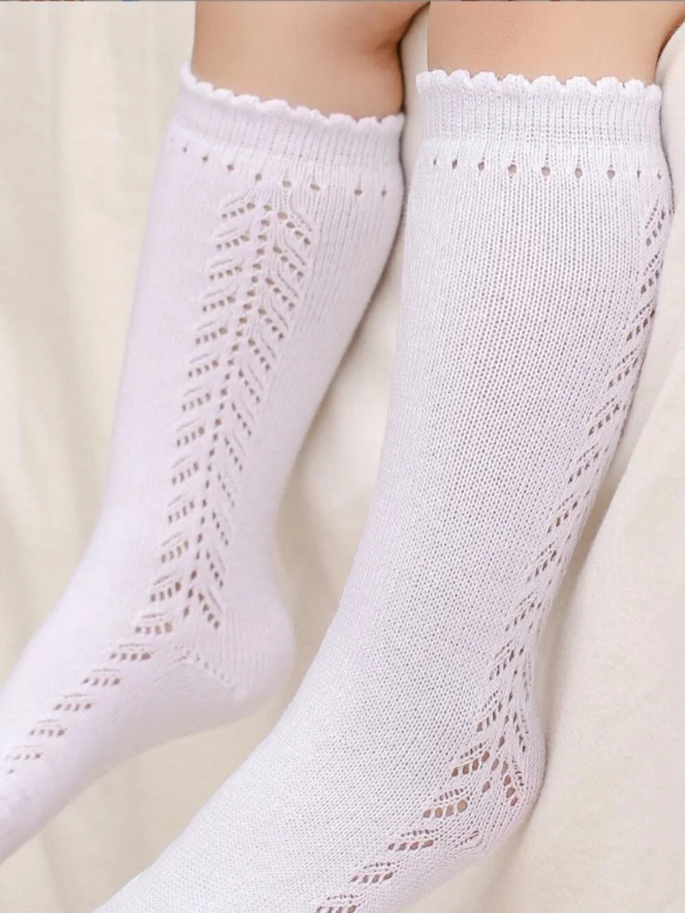 5 Pairs lots Toddler knee high Socks Ivory, Beige Pink Red and Yellow baby socks